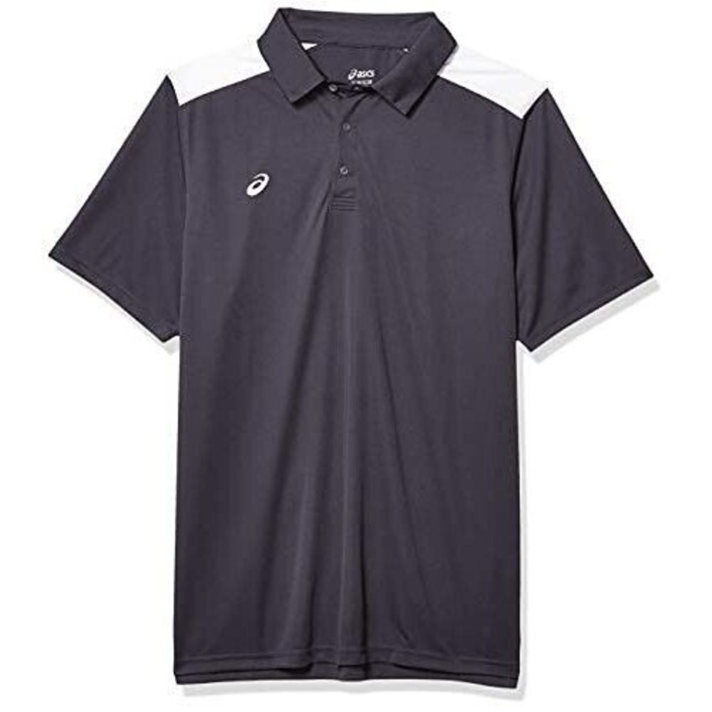 ASICS Men's Solid Blocked Polo, Team Steel Black, 2XL